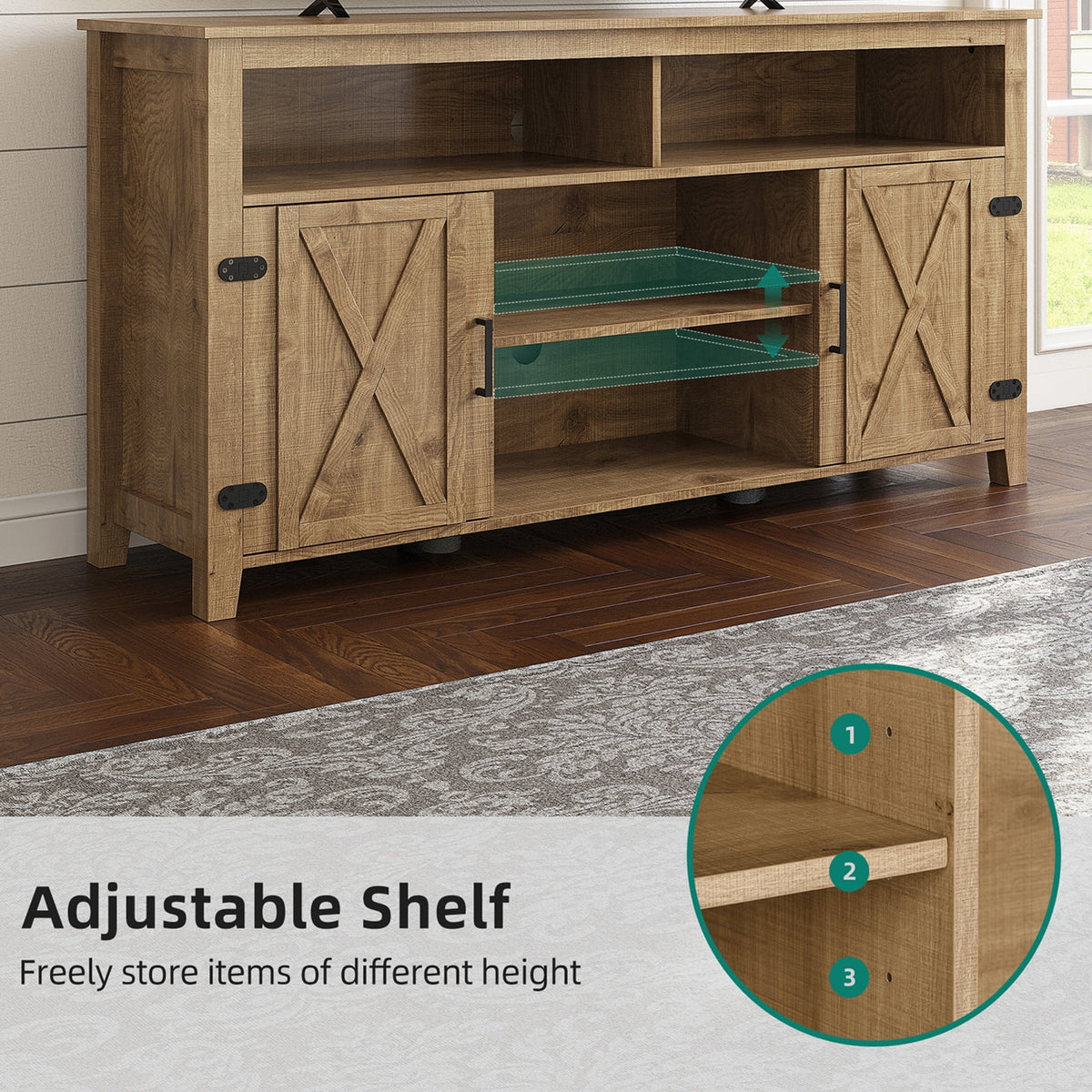 Farmhouse TV Stand for 65 Inch TV W591
