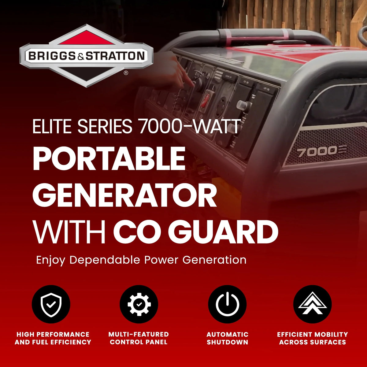 7000 Watt Portable Generator with CO Guard C1500