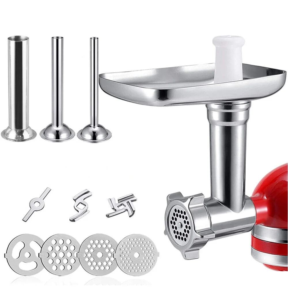Metal Food Grinder Attachment for KitchenAid Stand Mixers with Sausage Stuffer Tubes H8789