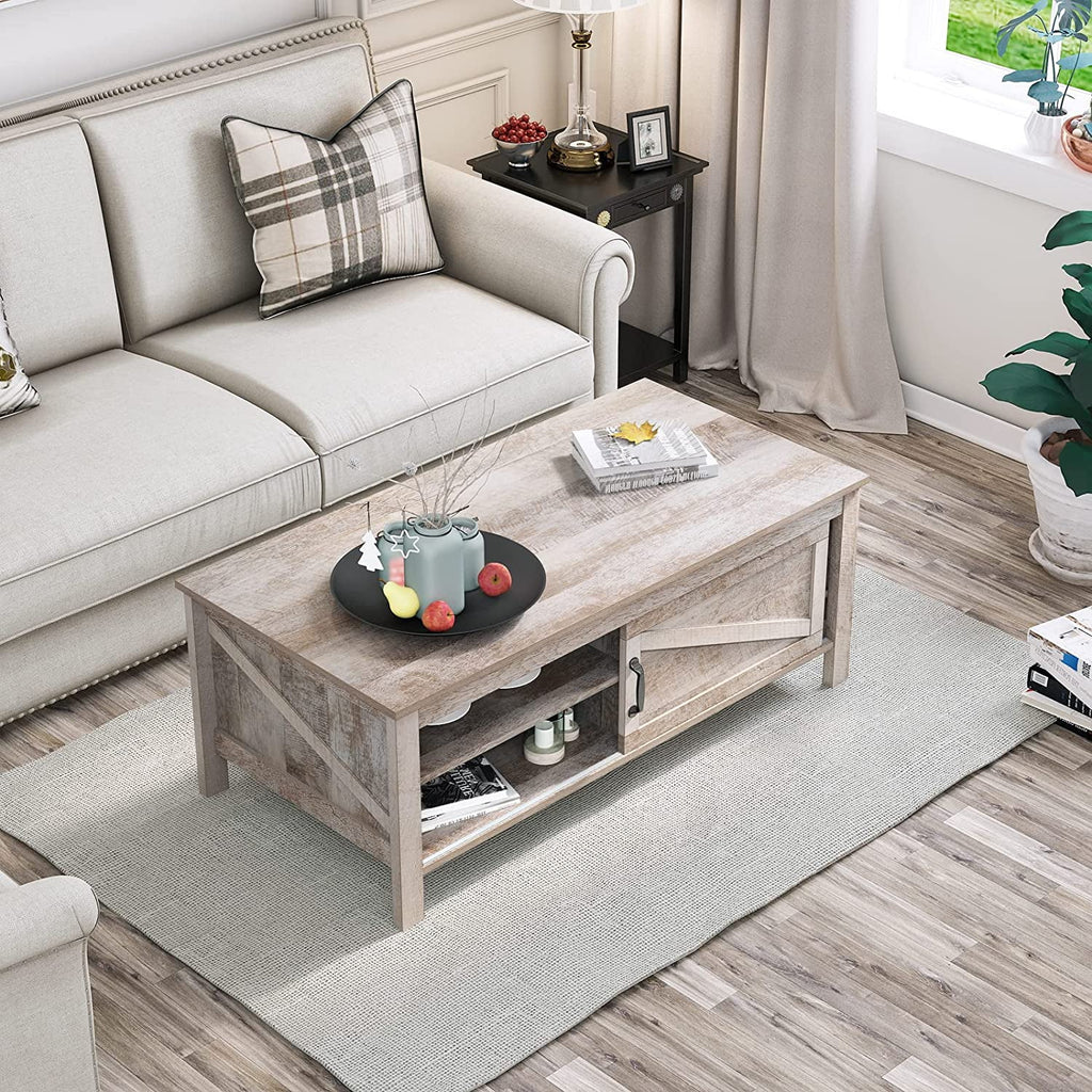 Gray Wood Coffee Table with Storage K1287