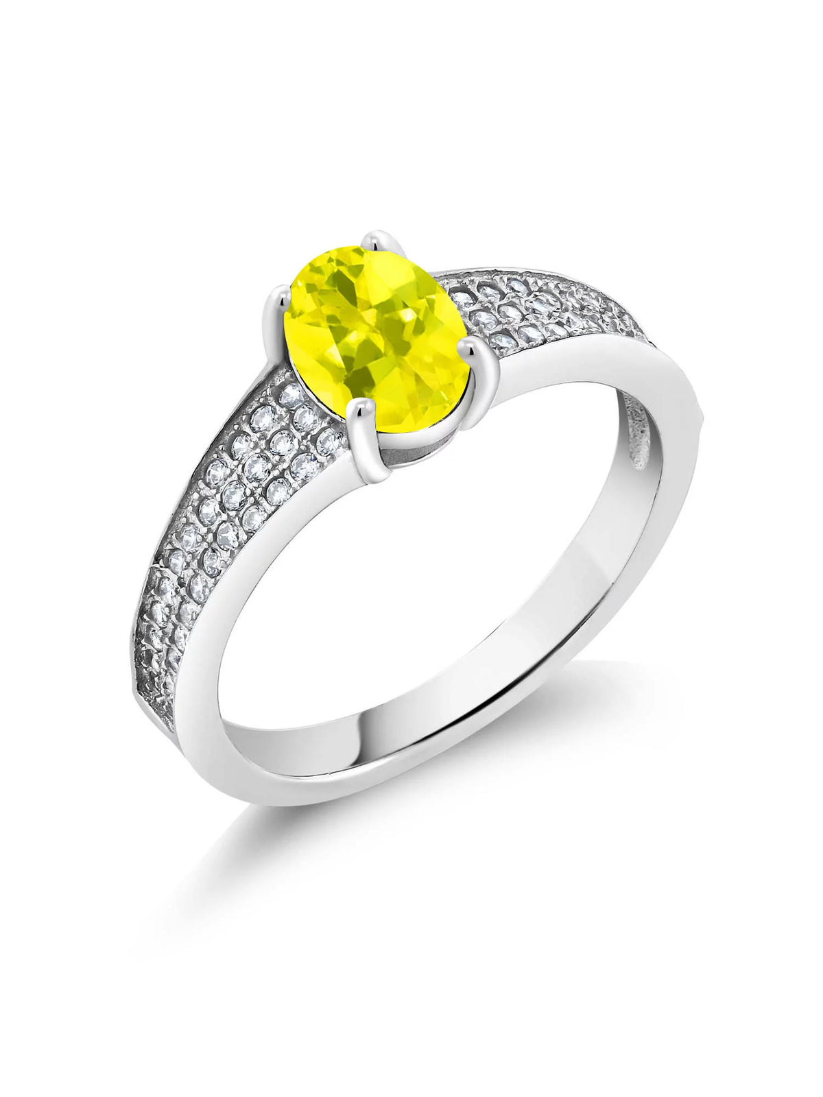925 Sterling Silver Canary Mystic Topaz Engagement Ring Q94020