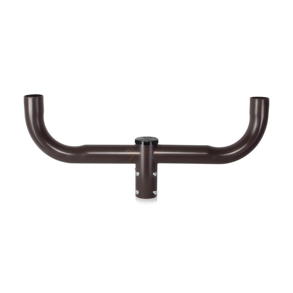 Double Bull Horn Light Bracket 2-3/8in Pole Mount Tenon Adapter Bronze C7612
