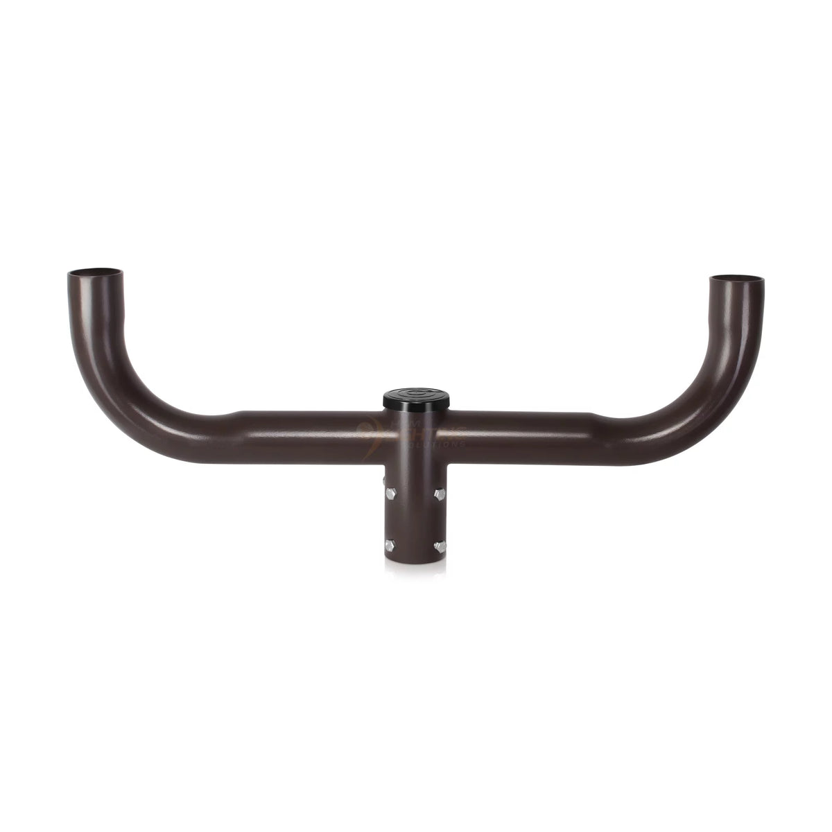 Double Bull Horn Light Bracket 2-3/8in Pole Mount Tenon Adapter Bronze C7612