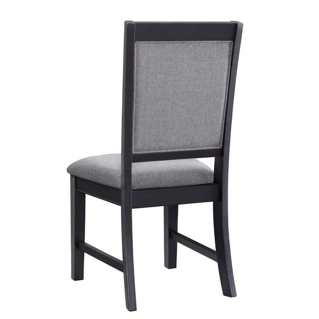 Black and Grey Linen Dining Room Chair (Set of 2) R246061