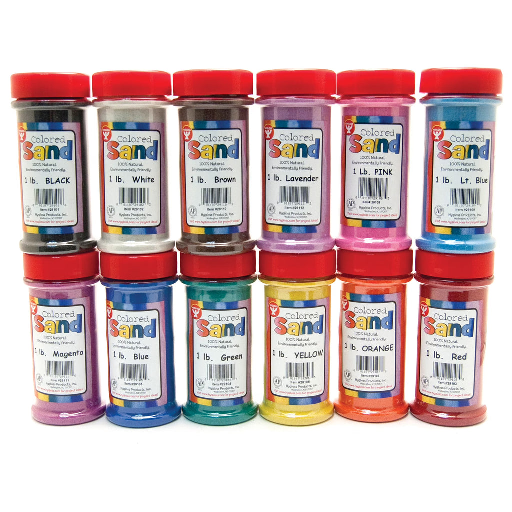 Assorted Colors Sand, 1lb, Pack of 12 P835944