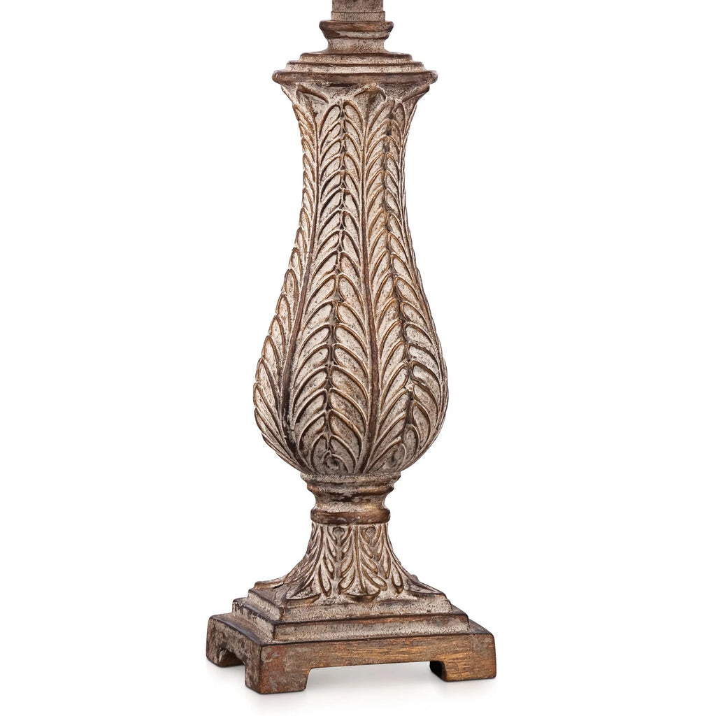 Antique Gold Table Lamp with Off White Rectangular Shade R4972