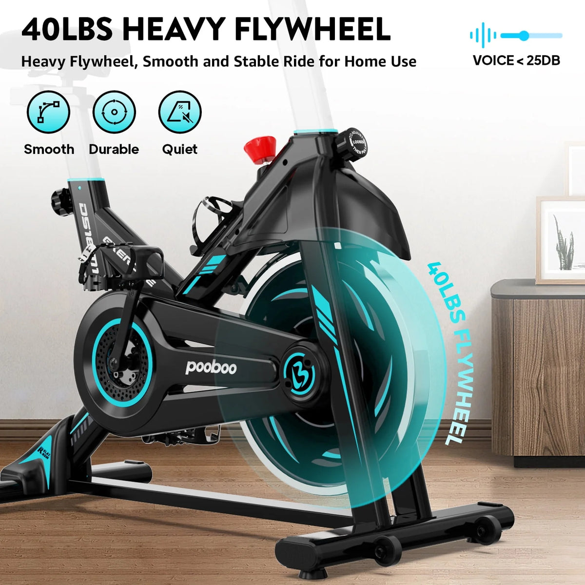 Indoor Cycling Bike Magnetic Stationary Exercise Bike 40lbs Flywheel S80445