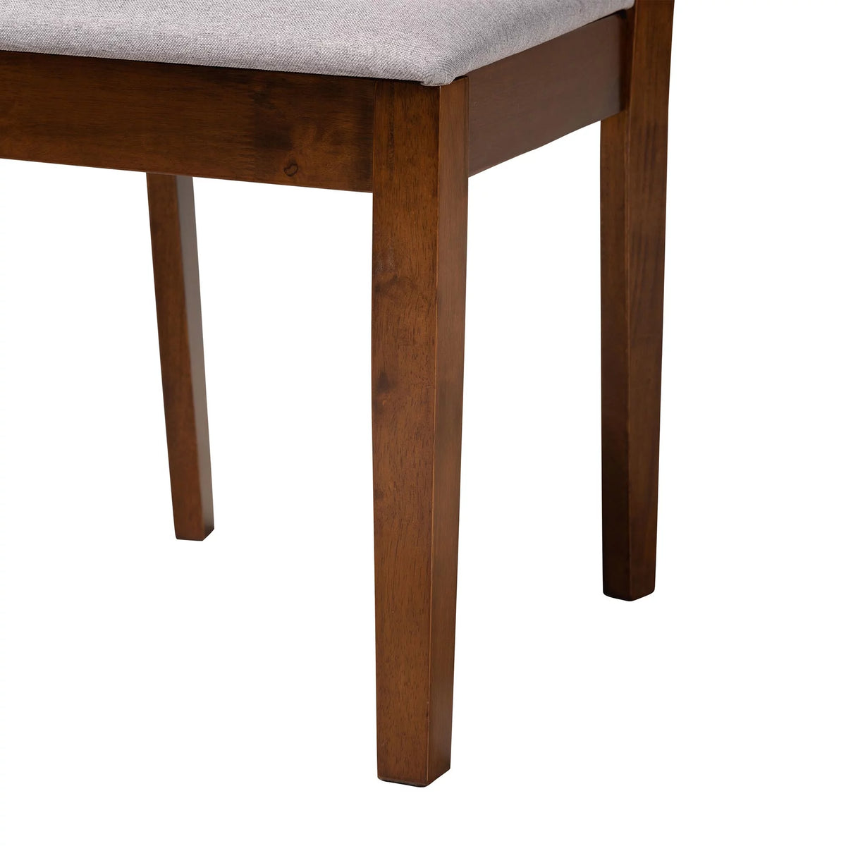 Grey Fabric and Walnut Brown Wood 2-Piece Dining Chair Set D588106