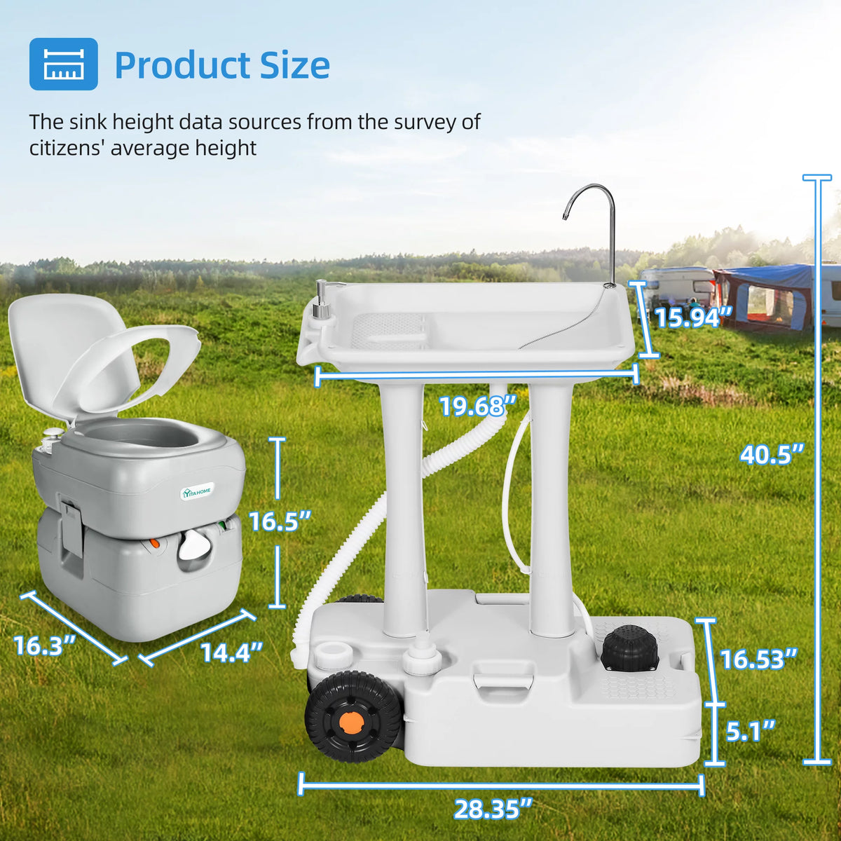 Portable Sink and 5.8 Gallon Toilet Combo D930354