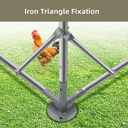 Metal Chicken Coop with Run, 19.6'x9.8'x6.4' X3829