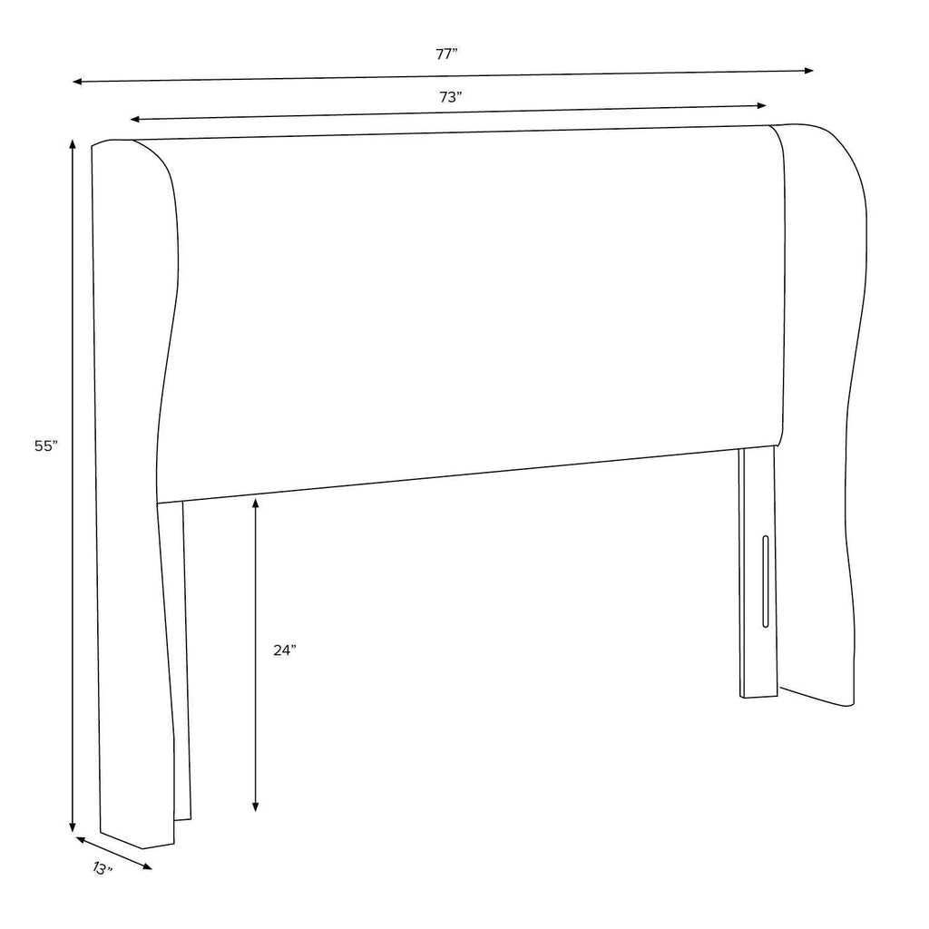 Gray Linen Tufted Wingback Headboard P659709