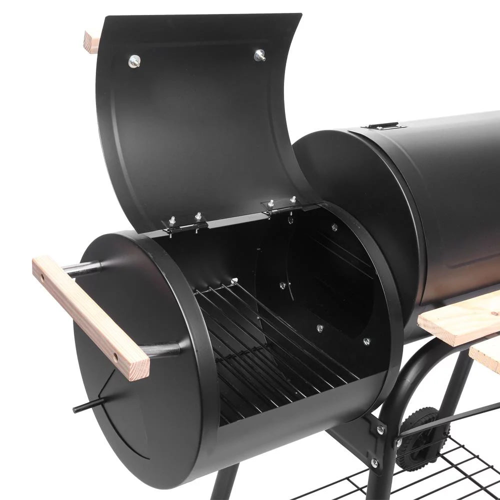 Charcoal Grill Portable BBQ Grill and Offset Smoker Steel BBQ Pit B172
