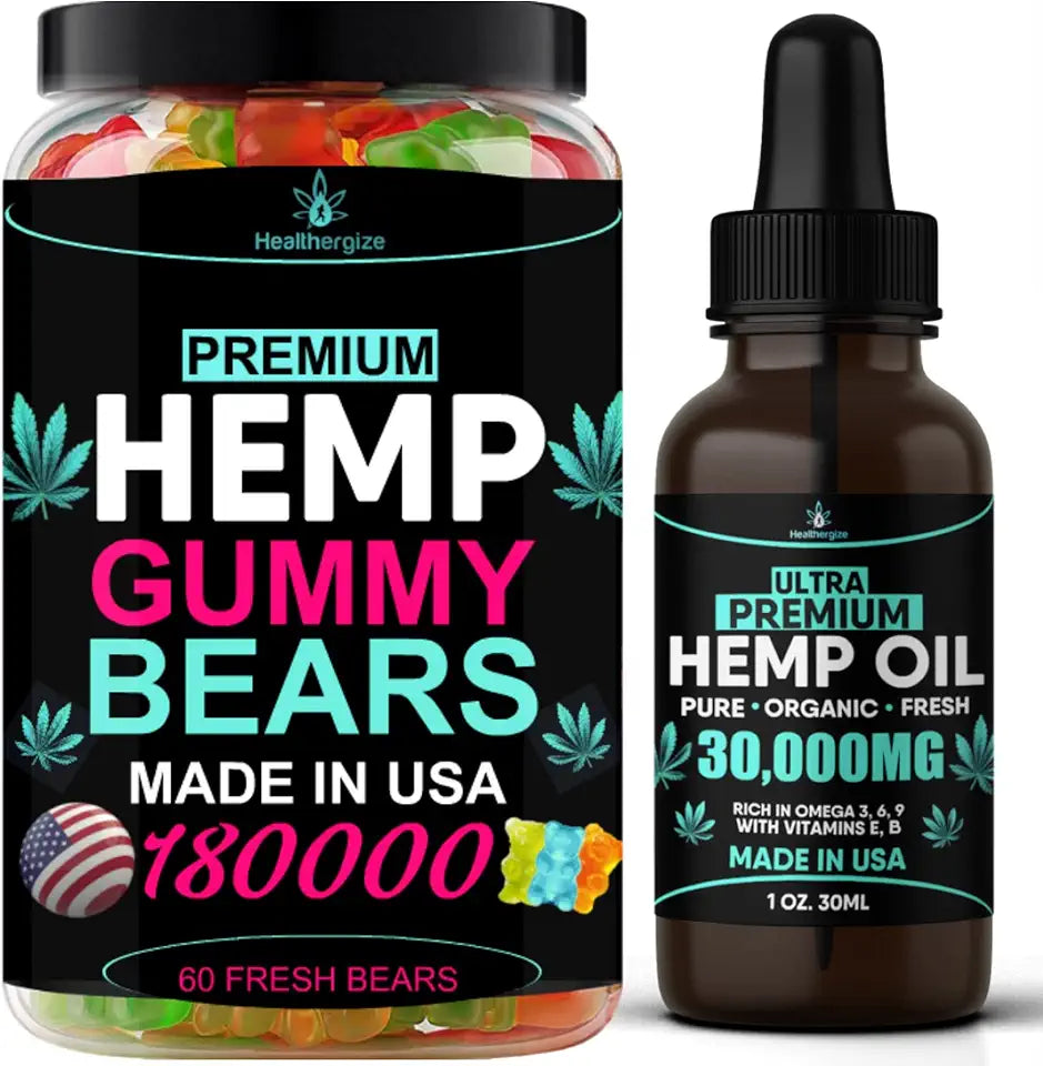 Hemp Oil and Hemp Gummies Combo Set H21921