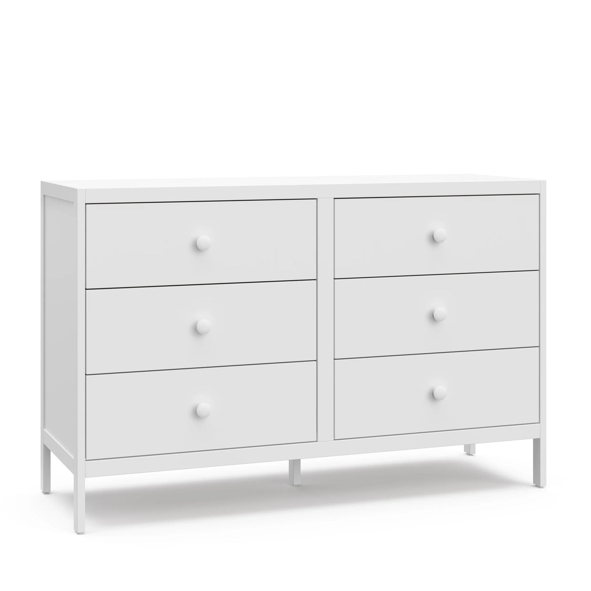 White 6 Drawer Double Dresser Q9085