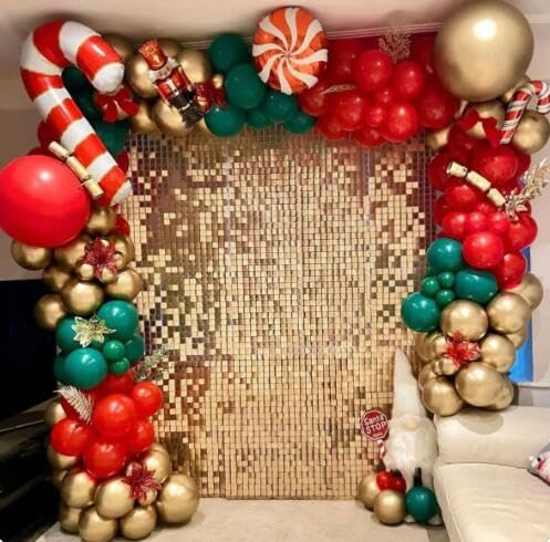 Christmas Balloon Arch Garland Kit 160pcs Red Green Gold Balloons W95653