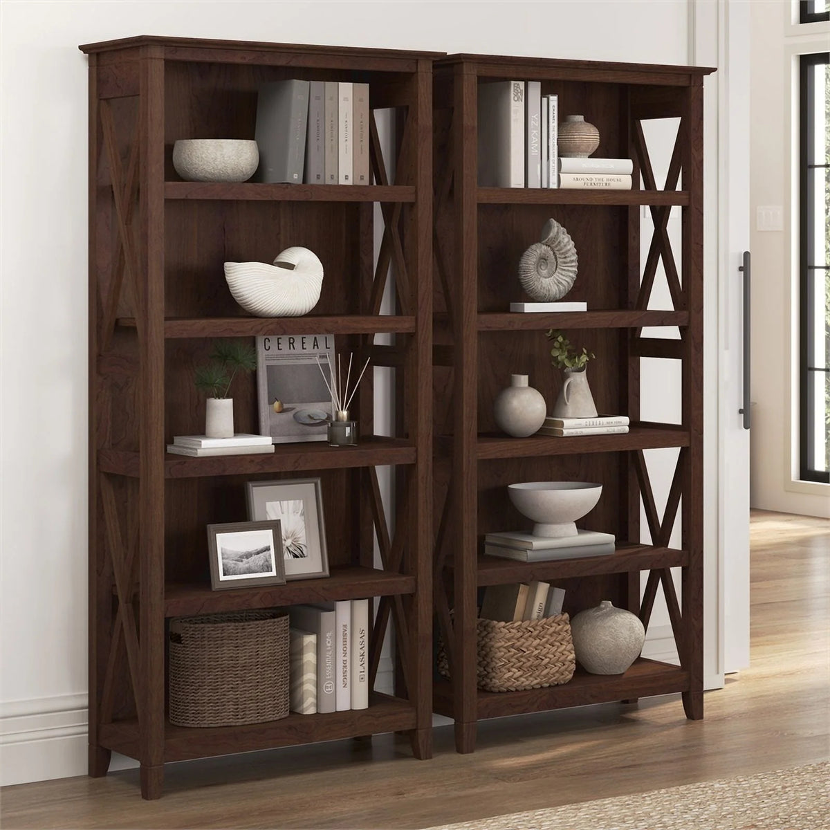 5 Shelves Engineered Wood Bookcase Set P39447