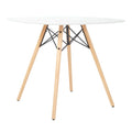 White Dining Table with Wood Legs U9968