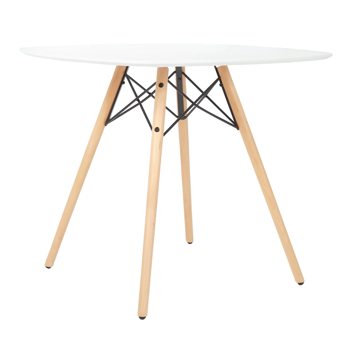 White Dining Table with Wood Legs U9968