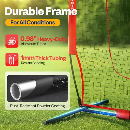 7x7 Ft Baseball Softball Practice Net with Batting Tee and Carry Bag O52643