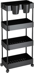 Black 4-Tier Rolling Utility Cart J9480