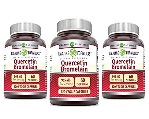 Quercetin 800 Mg with Bromelain Veggie Capsules Supplement 3 Pack W6575