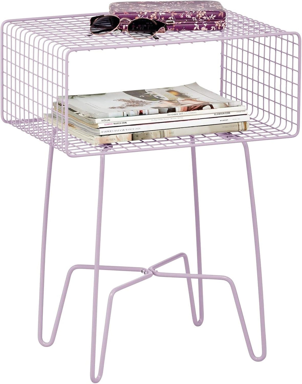Industrial Side Table with Storage Shelf A8170