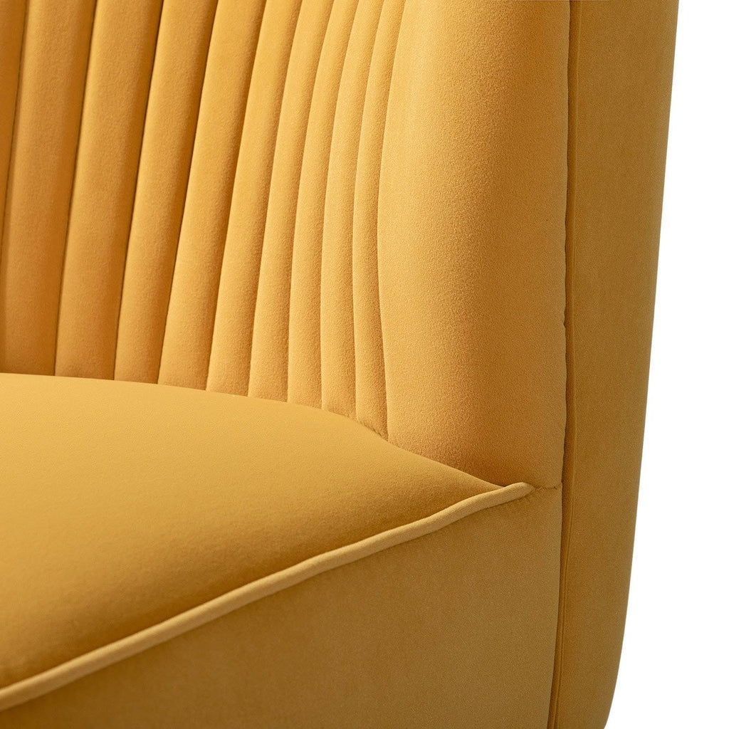 Tan Tufted Side Chair with Golden Base W373874