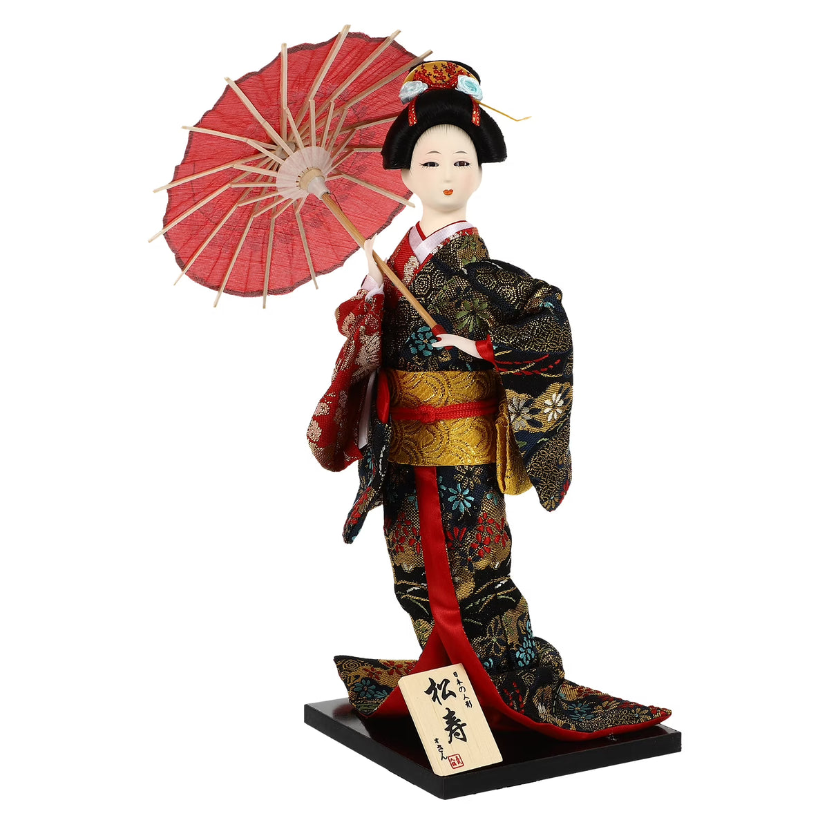 Japanese Kimono Figurine Asian Dolls Ornament Oriental Statue Collectible Figure Antique Vintage Sculpture V260