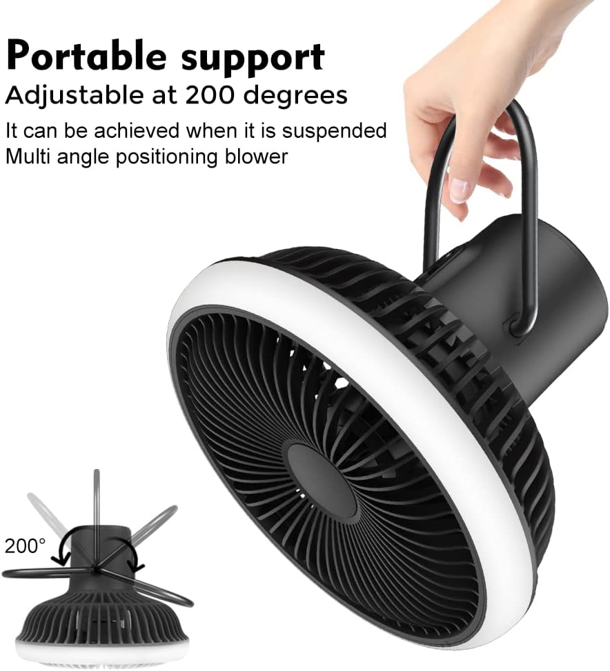 Camping Fan with LED Lantern, USB Desk Fan, Pack of 2 P9718