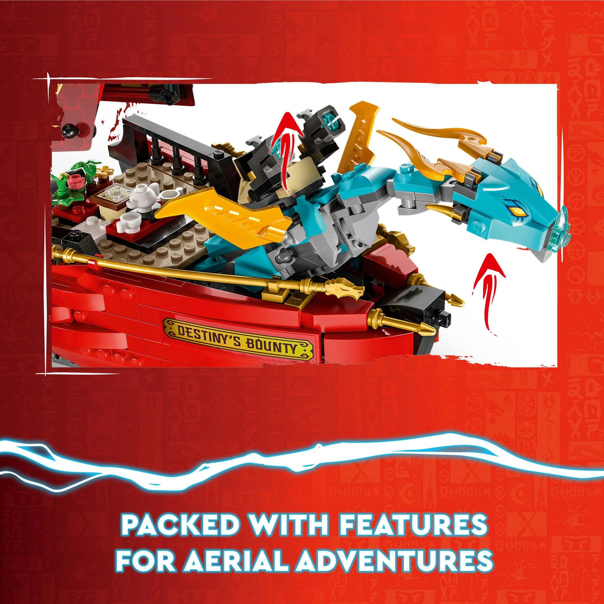 Building Toy with Ninja Airship, 2 Dragons and 6 Minifigures H221