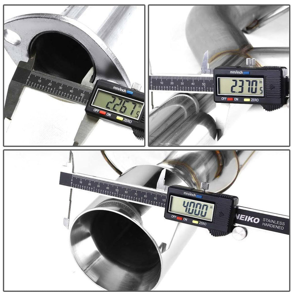 Stainless Steel Dual Rolled Muffler Tip Catback Exhaust System D652