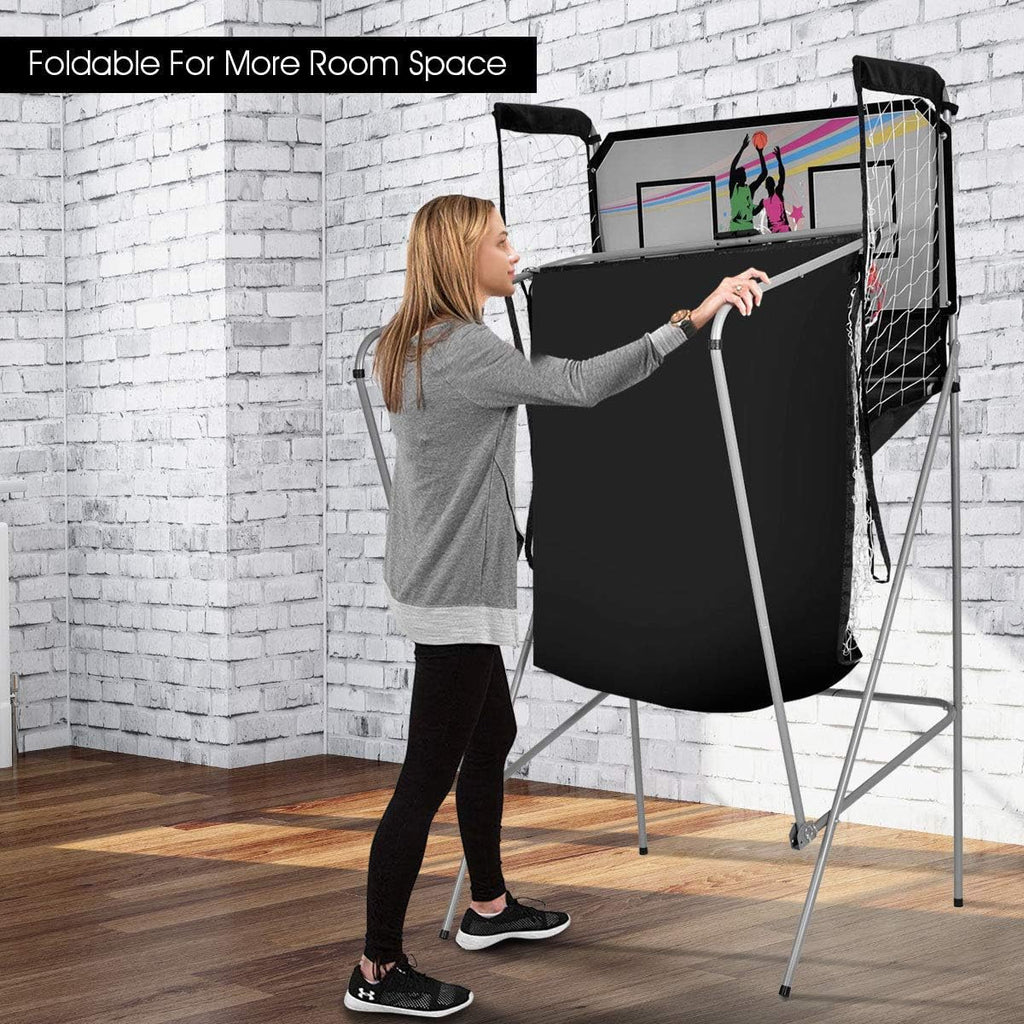 Foldable Basketball Arcade Game with LED Scoring System F586