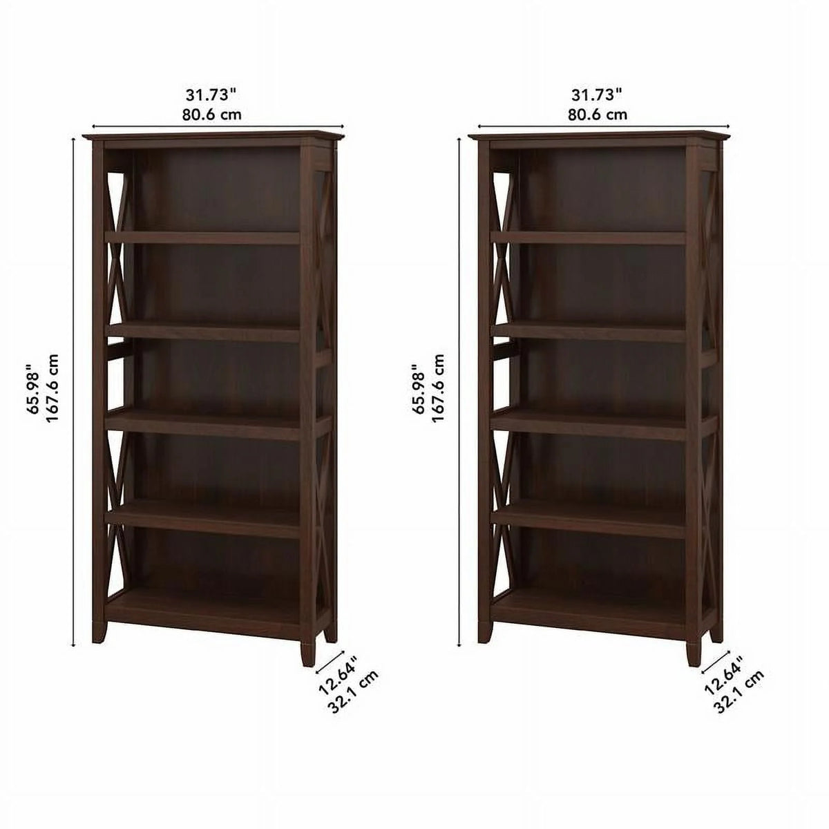 5 Shelves Engineered Wood Bookcase Set P39447