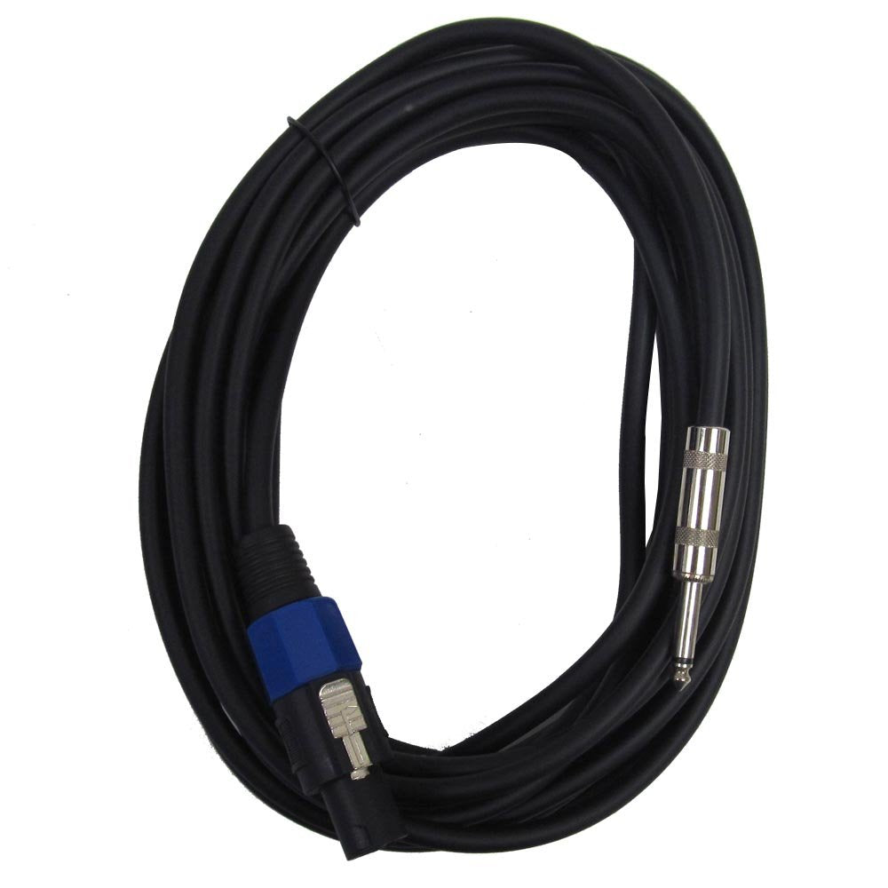 25 Foot Speakon to 1/4 Speaker Cable, 2 Conductor, 14 Gauge, Pack of 2 B286