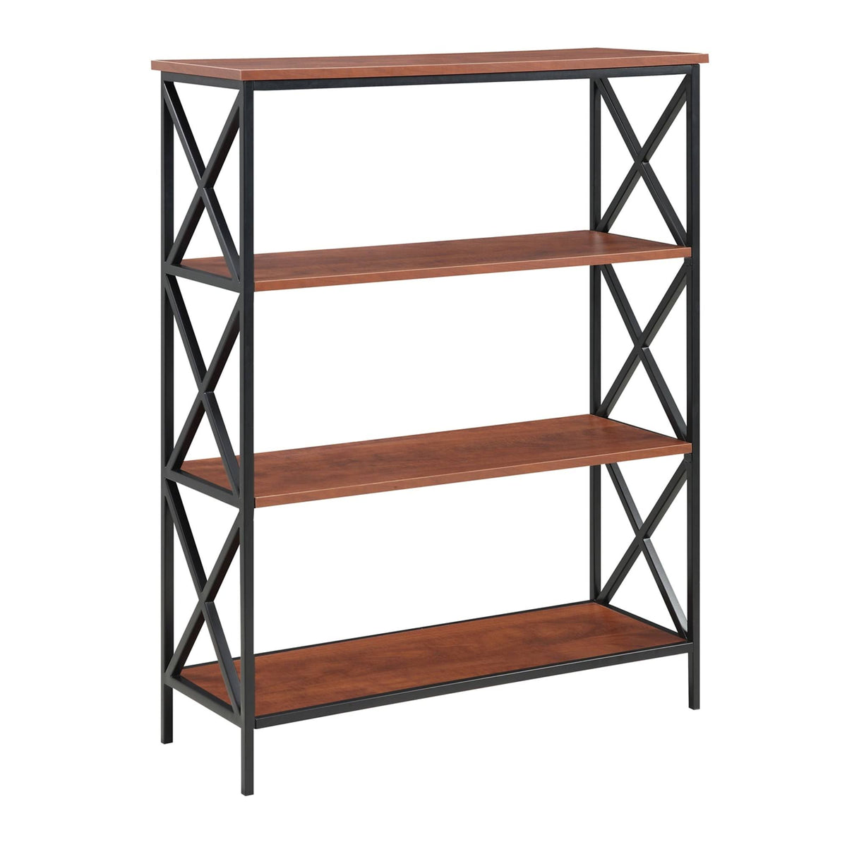 Metal and Wood 4-Shelf Bookcase J118