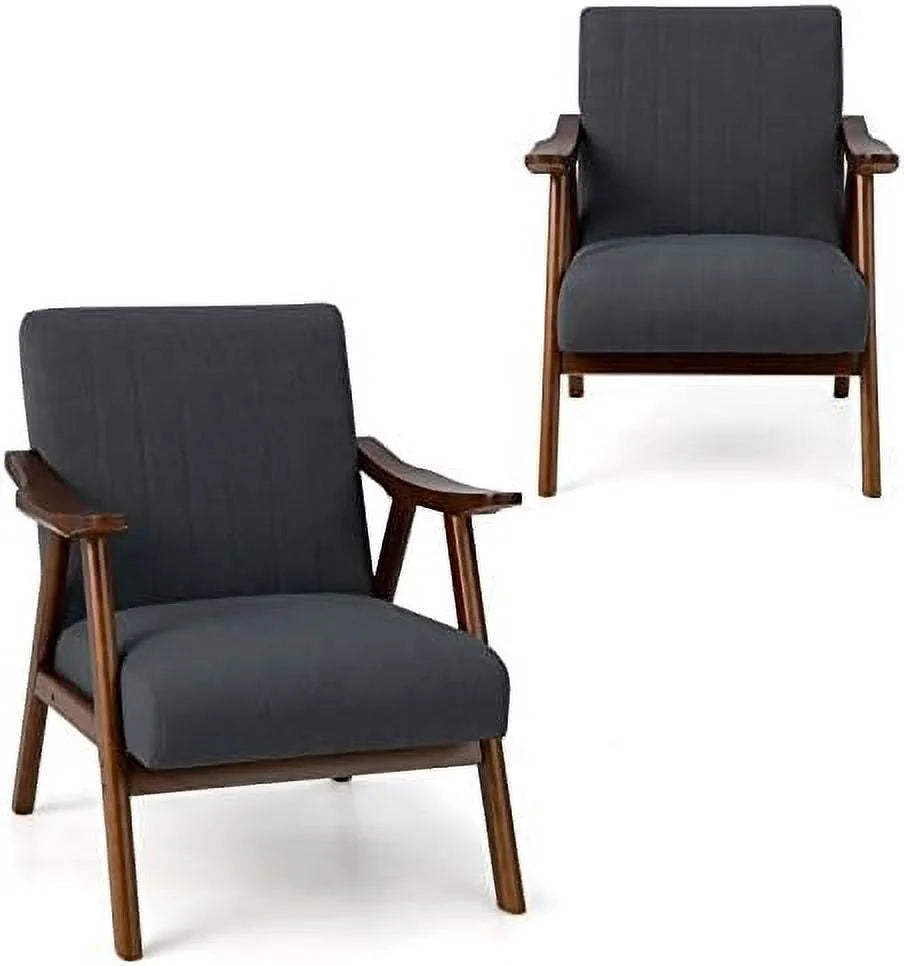 Mid-Century Modern Upholstered Accent Chair with Arms H579853
