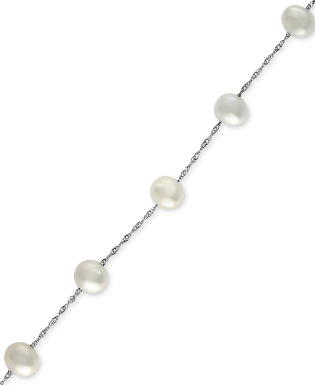 White Gold Freshwater Pearl Tennis Bracelet N1463