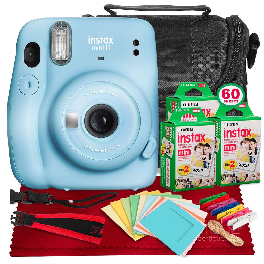 Sky Blue Instant Film Camera with 3X Twin Film (60 Exposures) E43088