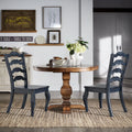 Wood Dining Chairs, Set of 2, Antique Dark Denim Blue A208326