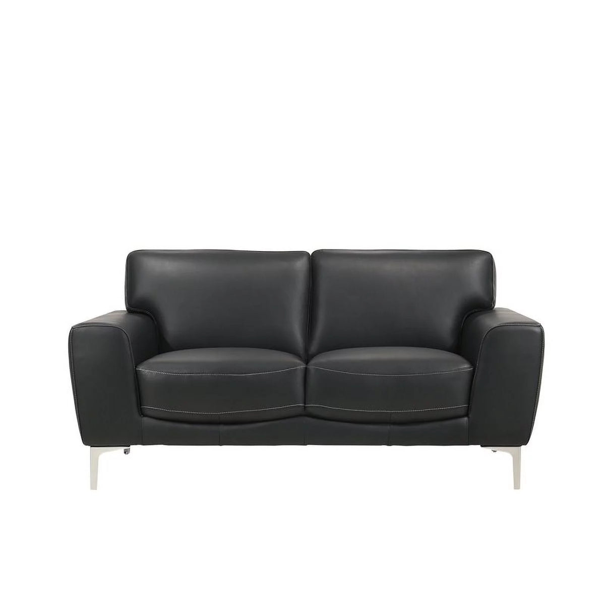 Black Top Grain Italian Leather Loveseat D255804