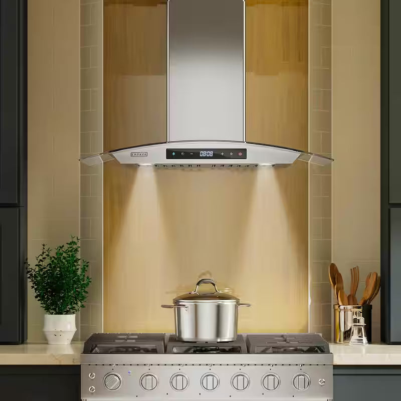 30 in. 400 CFM Stainless Steel Wall Mount Range Hood with Light B3869