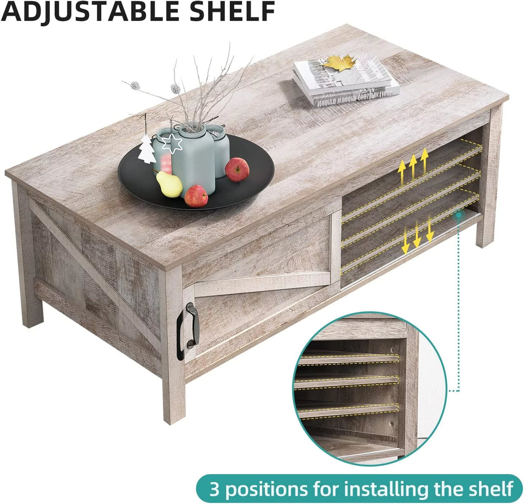 Gray Wood Coffee Table with Storage K1287