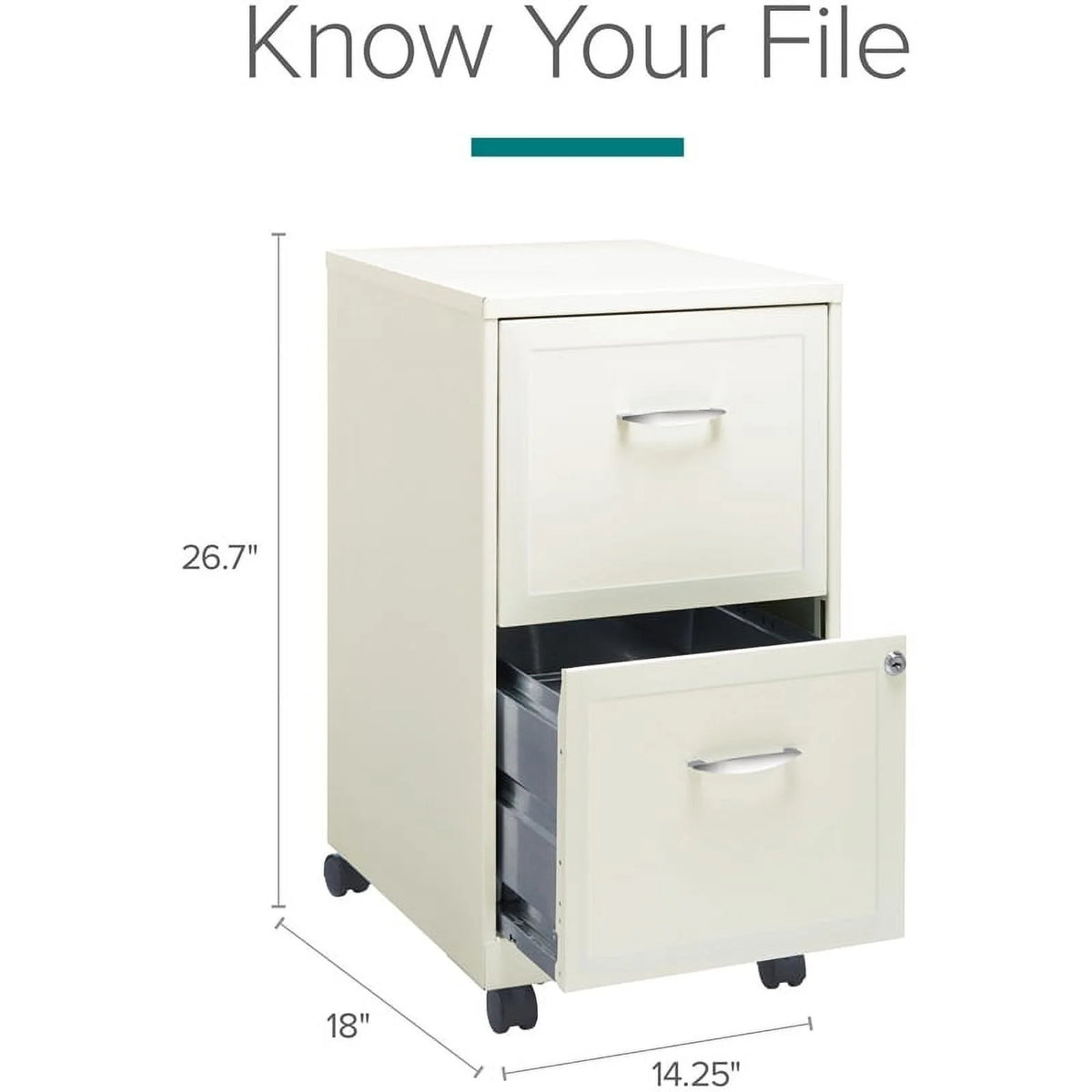 2 Drawer Steel Mobile File Cabinet I496