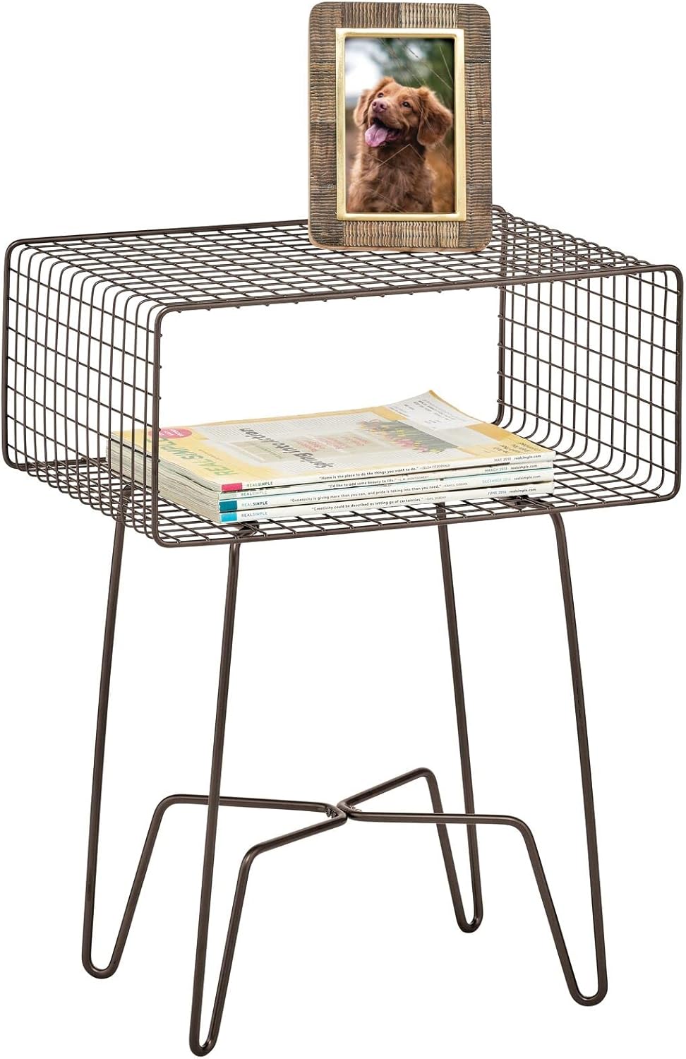 Industrial Side Table with Storage Shelf A8170