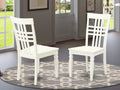 Linen White Wood Dining Chairs Set of 2 Q30109