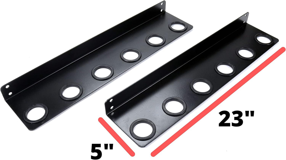 Black Powder Coated Steel Wall Mounted Tool Rack Pack of 2 W963