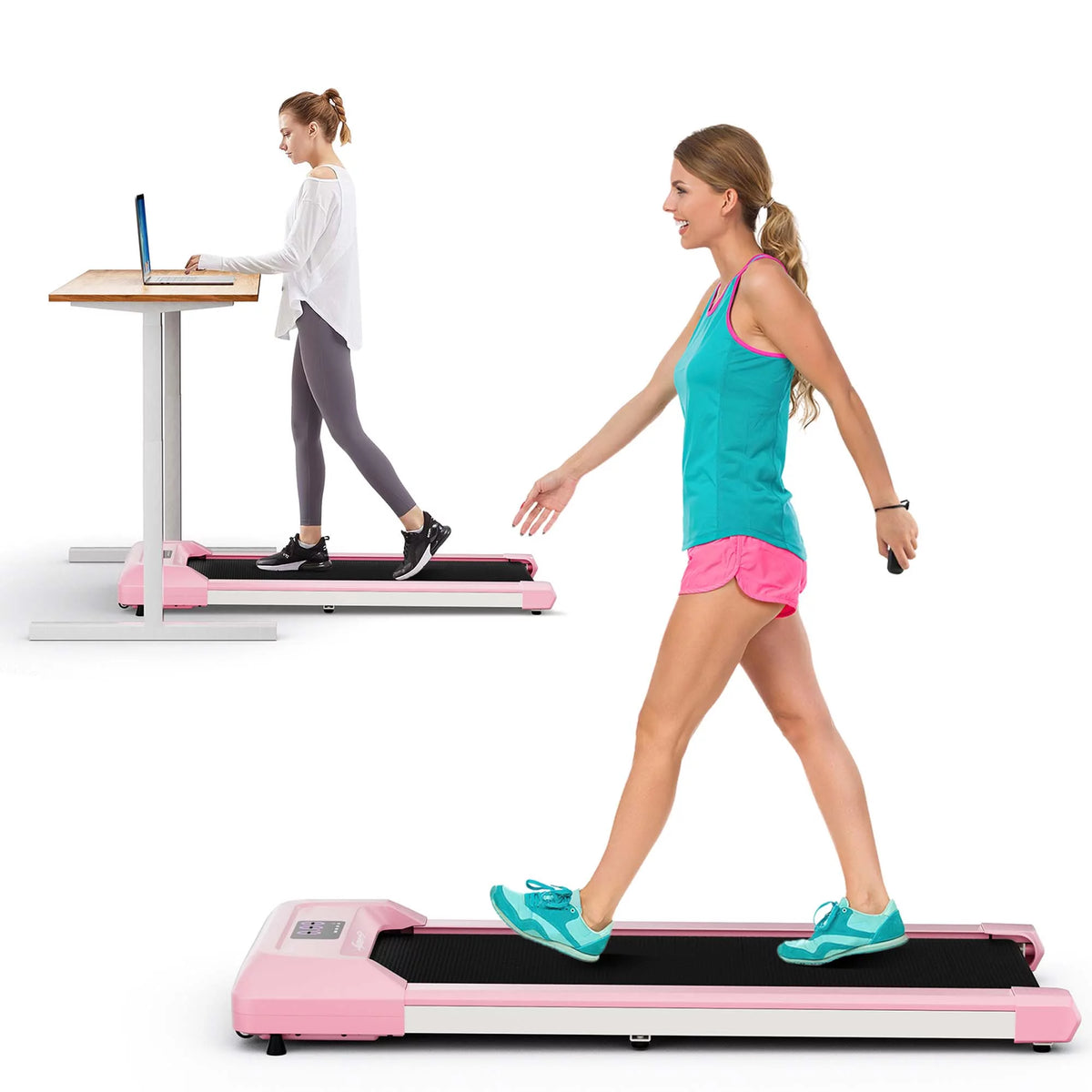 0.6-3.8MPH Walking Pad Under Desk Treadmill Black V6140