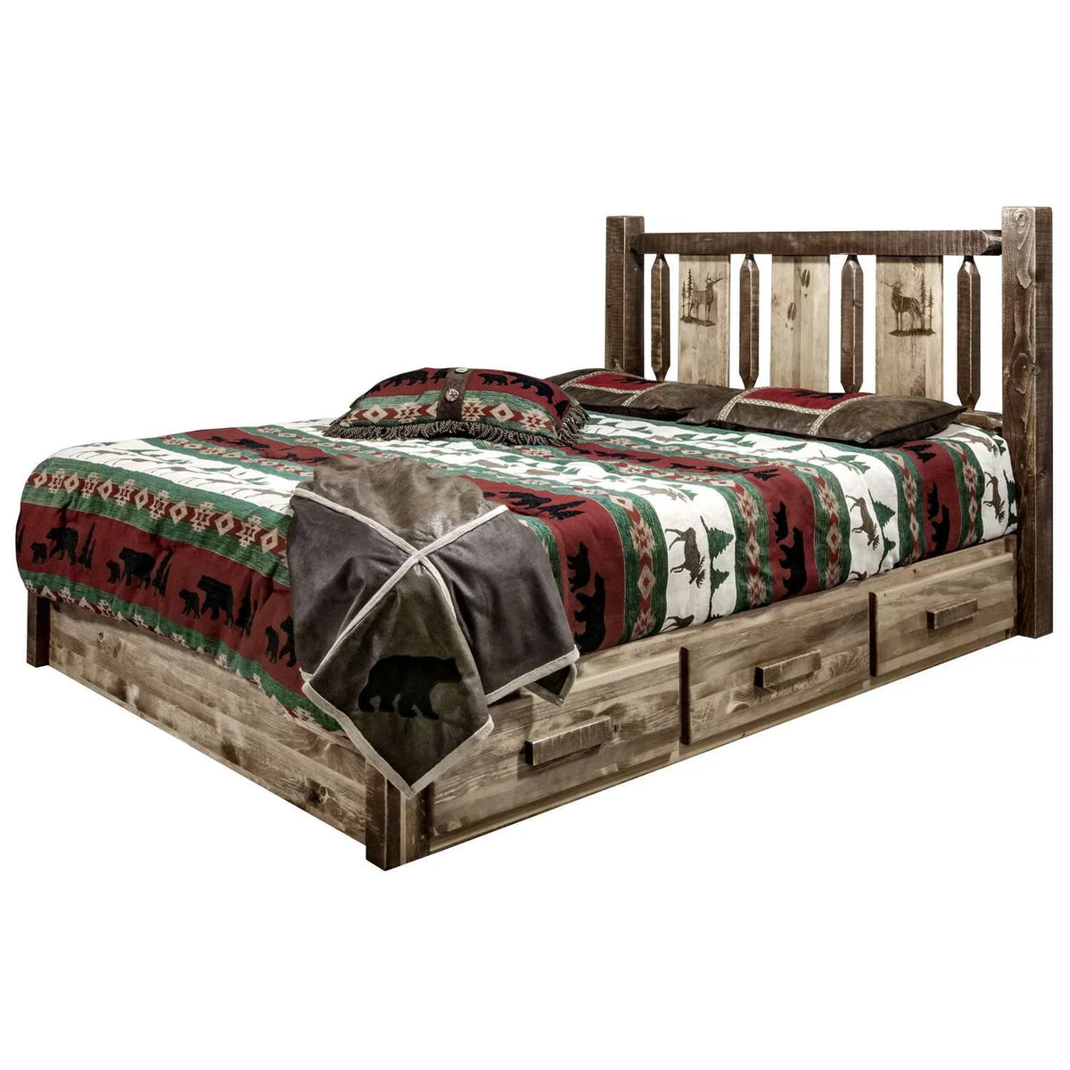 California King Platform Bed with Storage K9048