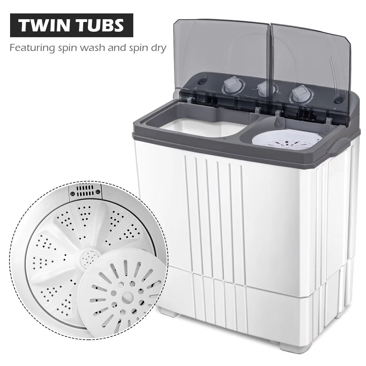 Portable Mini Compact Twin Tub Washing Machine T27328